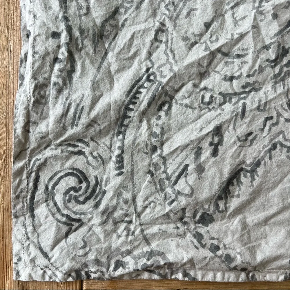 Restoration Hardware Antique Paisley Gray Print Euro Size Pillow Sham